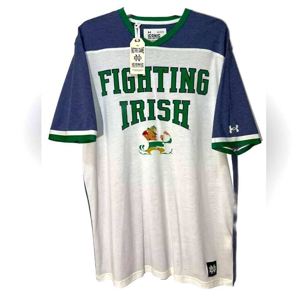 NWT! Under Armour Notre Dame Fighting Irish Shirt Iconic Collection Unisex Large